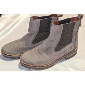 Timberland Women's Courmayeur Valley Chelsea Boots Taupe Nubuck Leather Size 10